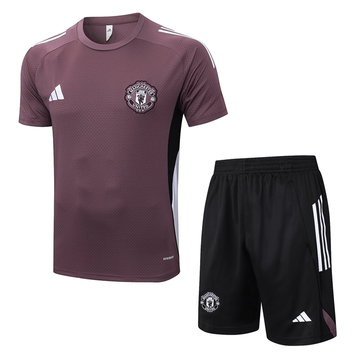 Chandal del Manchester United Manga Corta 25-26 Marron - Pantalon Corto